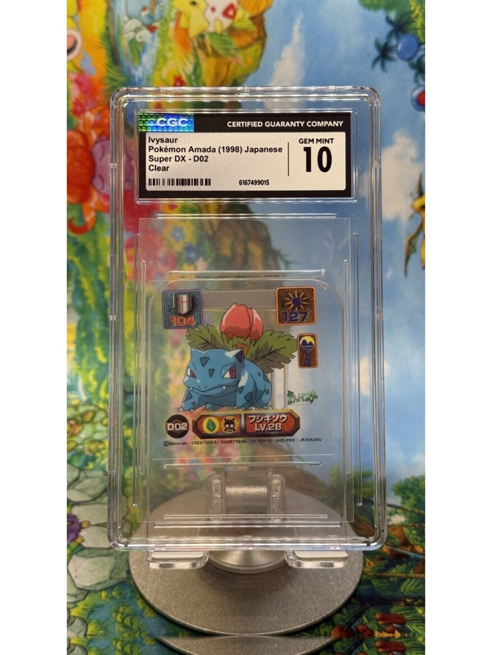Ivysaur Pokémon Amada Super DX D02 1998 Japanese Clear CGC 10